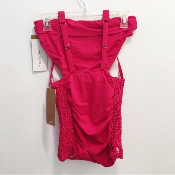 Captiva NWT Women's Two Piece Pink Tankini Bikini Swim Bathing Suit S - Picture 3 of 8